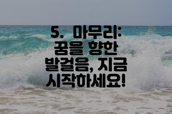 5.  마무리: 꿈을 향한 발걸음, 지금 시작하세요!