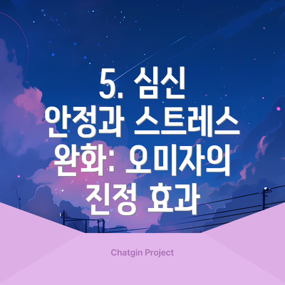 5. 심신 안정과 스트레스 완화: 오미자의 진정 효과
