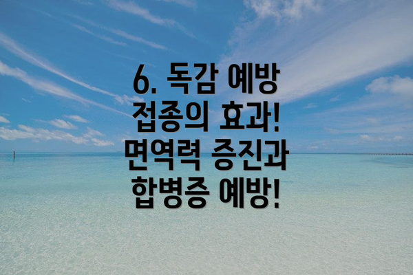 6. 독감 예방 접종의 효과!  면역력 증진과 합병증 예방!