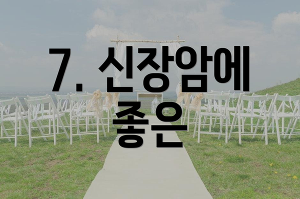 7. 신장암에 좋은