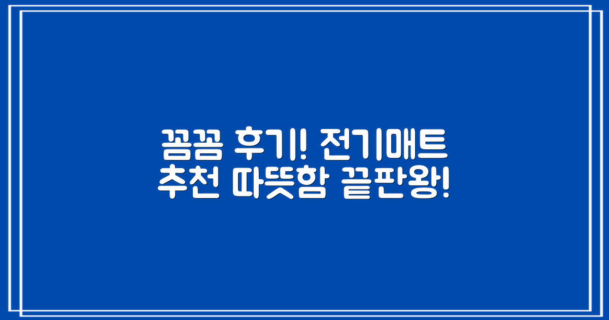 후기 꼼꼼! 추천 전기매트