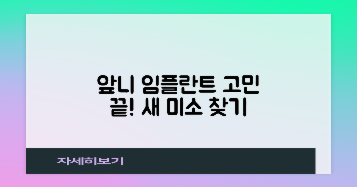 전체 앞니 임플란트, 고민 해결