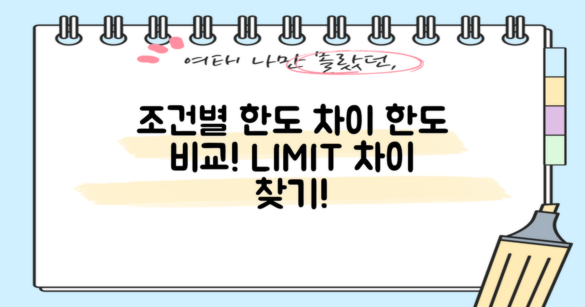 조건별 한도 차이