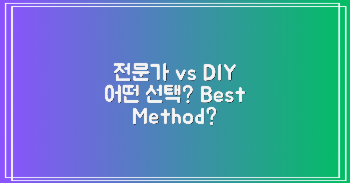 전문가 vs DIY 접근법