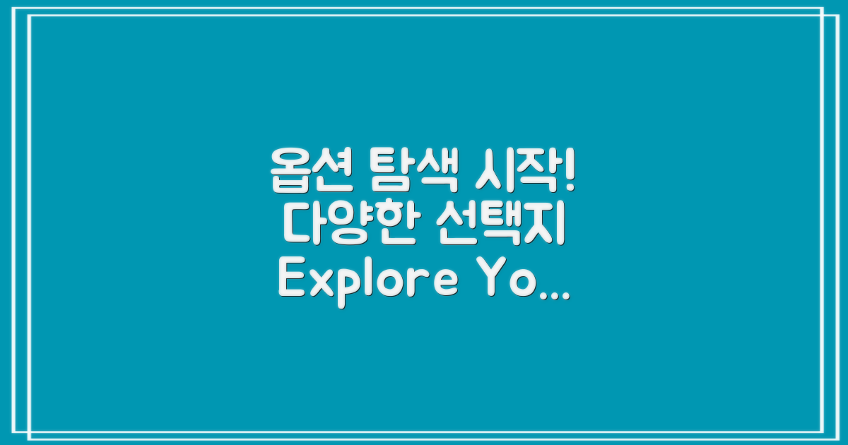 다양한 옵션을 탐색하세요