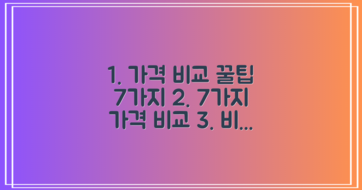 7가지 가격 비교 포인트