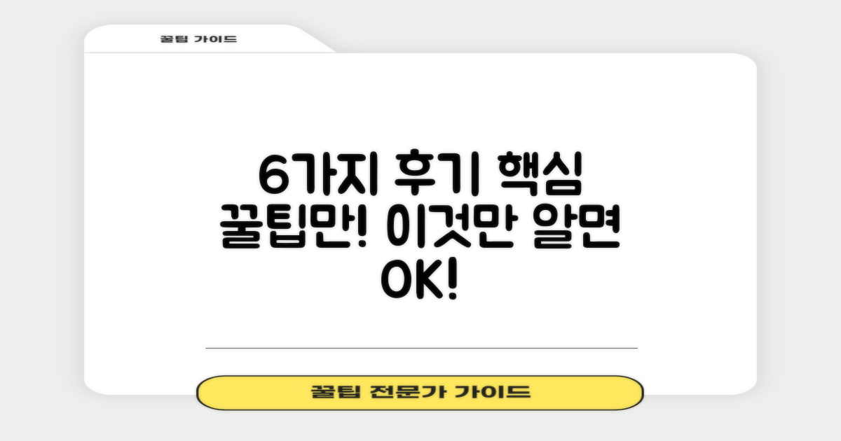 6가지 후기 핵심 요약