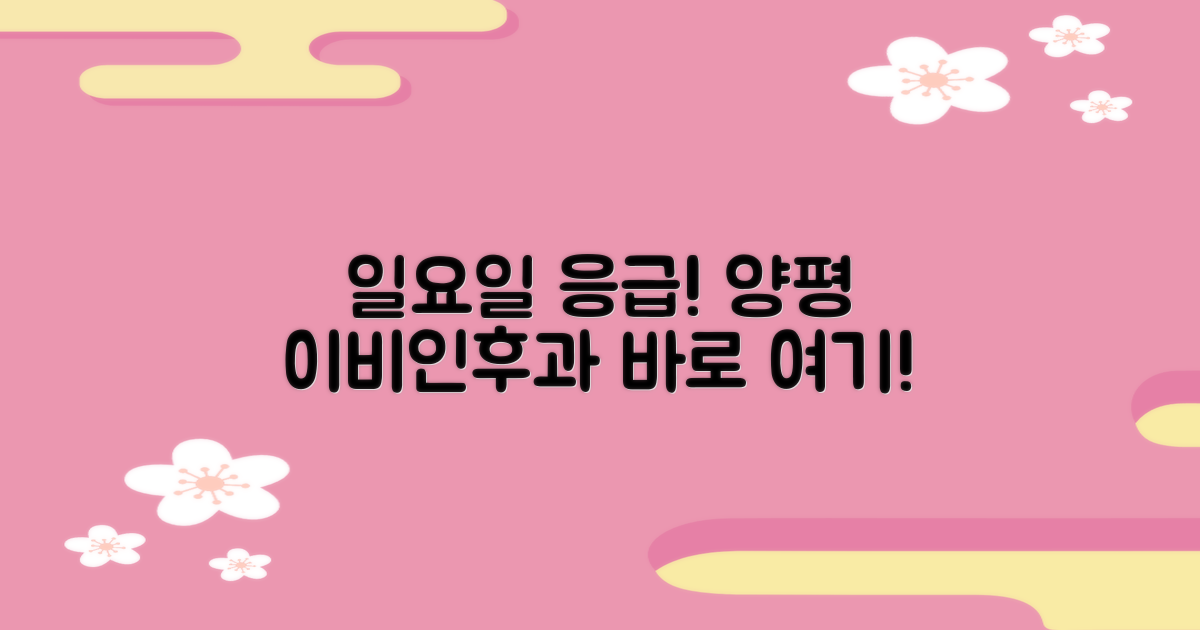 일요일 야간진료, 양평 이비인후과 바로 찾기