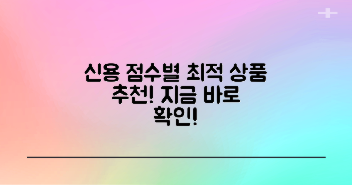 신용 점수별 최적 상품 추천