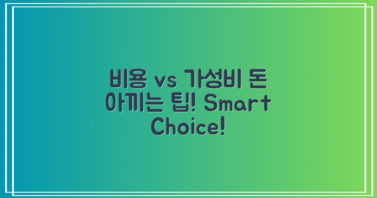 비용 부담 vs 가성비